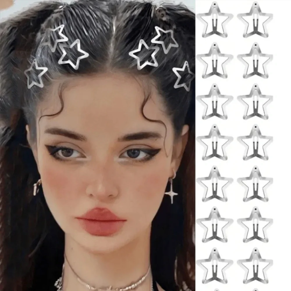 Chic 6 Silver Star Hair Clips